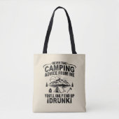 Grappige camping drink gezegden tote bag (Voorkant)