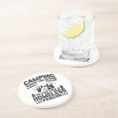 Grappige camping drink gezegden zandsteen onderzetter (Zijkant)