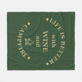 Grappige camping en wijn gezegden fleece deken (Voorkant (Horizontaal))