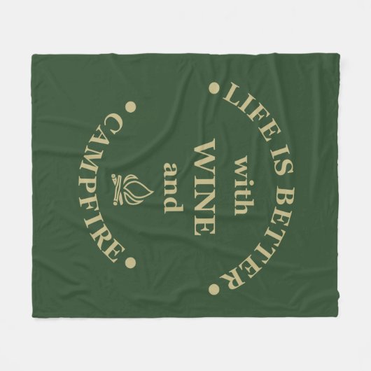 Grappige camping en wijn gezegden fleece deken (Voorkant (Horizontaal))