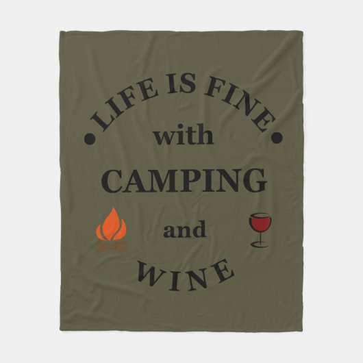 Grappige camping en wijn gezegden fleece deken (Voorkant)