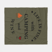 Grappige camping en wijn gezegden fleece deken (Voorkant (Horizontaal))