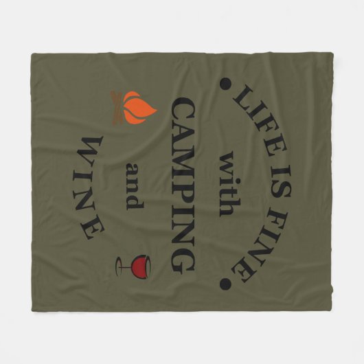 Grappige camping en wijn gezegden fleece deken (Voorkant (Horizontaal))