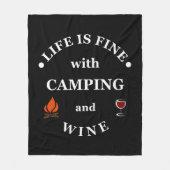 Grappige camping en wijn gezegden fleece deken (Voorkant)