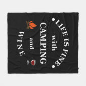 Grappige camping en wijn gezegden fleece deken (Voorkant (Horizontaal))