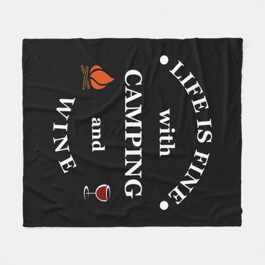 Grappige camping en wijn gezegden fleece deken (Voorkant (Horizontaal))