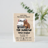 Grappige Camping Familie Reünie Uitnodiging met Be (Staand voorkant)