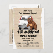 Grappige Camping Familie Reünie Uitnodiging met Be (Voorkant / Achterkant)