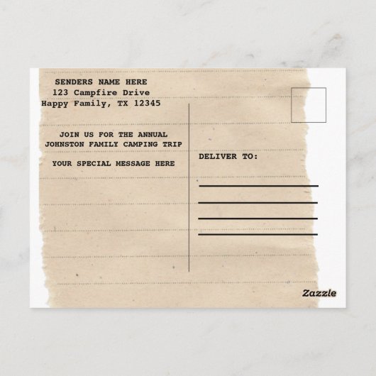 Grappige Camping Familie Reünie Uitnodiging met Be (Achterkant)