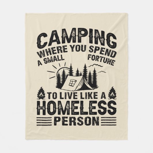 Grappige camping gezegden fleece deken (Voorkant)
