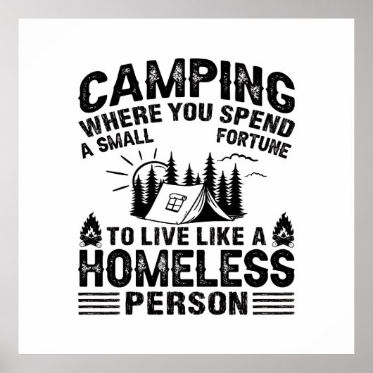 Grappige camping gezegden poster (Voorkant)