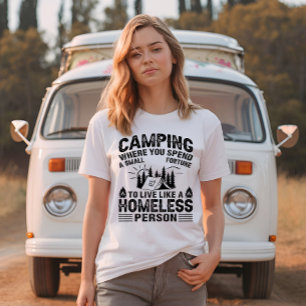 Grappige camping gezegden t-shirt