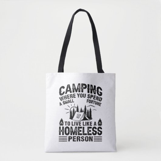 Grappige camping gezegden tote bag (Voorkant)