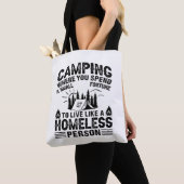 Grappige camping gezegden tote bag (Dichtbij)