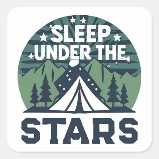 Grappige camping gezegden vierkante sticker (Voorkant)
