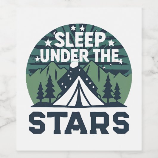 Grappige camping gezegden wijn etiket (Enkel label)