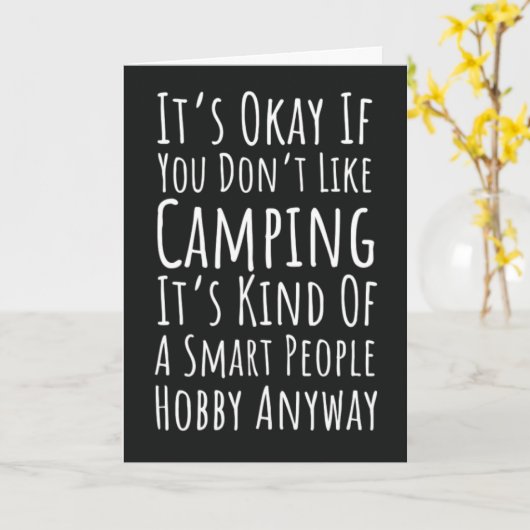 Grappige Camping Kaarten Natuur Kamper Kampvuur Bu (Gele Bloem)