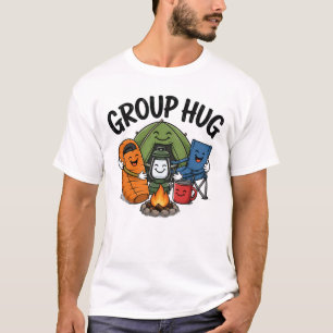 Grappige Camping Kampvuur Groepsknuffel T-shirt