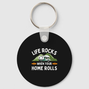 Grappige camping kunst voor mannen vrouwen outdoor sleutelhanger