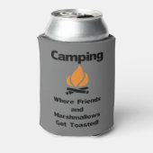 Grappige Camping Quote met Marshmallows en Vriende Blikjeskoeler (Blikje Achterkant)