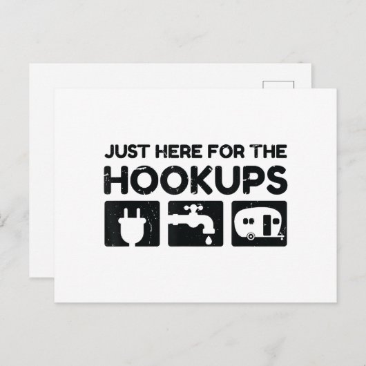 Grappige Camping RV Caravan camper hier net voor T Briefkaart (Voorkant / Achterkant)