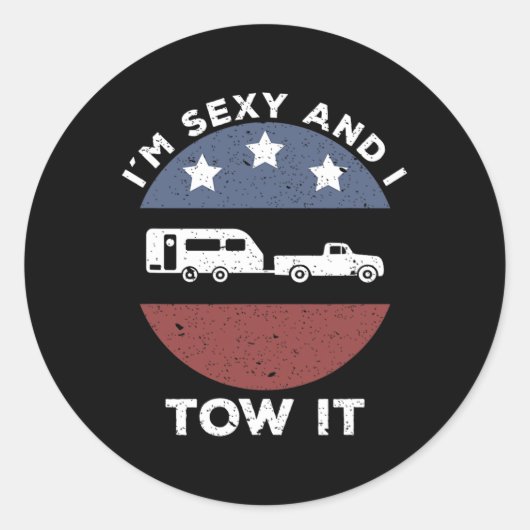 Grappige Camping Rv Ik Ben Y En Ik Sleep Het Ronde Sticker (Voorkant)