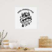 Grappige camping slogan camper vrienden poster (Keuken)
