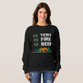 Grappige Camping Slogan Tent Fire Beer Checklist W Trui (Voorkant volledig)