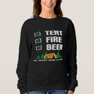 Grappige Camping Slogan Tent Fire Beer Checklist W Trui
