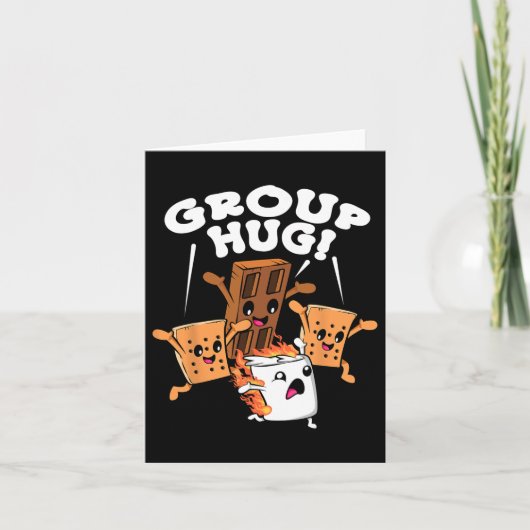 Grappige Camping Smores Groep Knuffel Marshmallow Kaart (Voorkant)