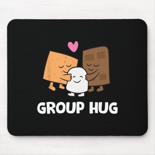 Grappige Camping Smores Groepsknuffel Cute S'mores Muismat (Voorkant)