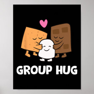 Grappige Camping Smores Groepsknuffel Cute S'mores Poster