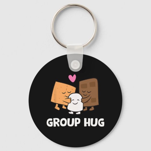 Grappige Camping Smores Groepsknuffel Cute S'mores Sleutelhanger (Voorkant)