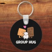 Grappige Camping Smores Groepsknuffel Cute S'mores Sleutelhanger (Voorkant)