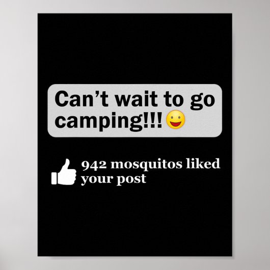 Grappige Camping Spreuk Humor Buitenluchtige Grap  Poster (Voorkant)