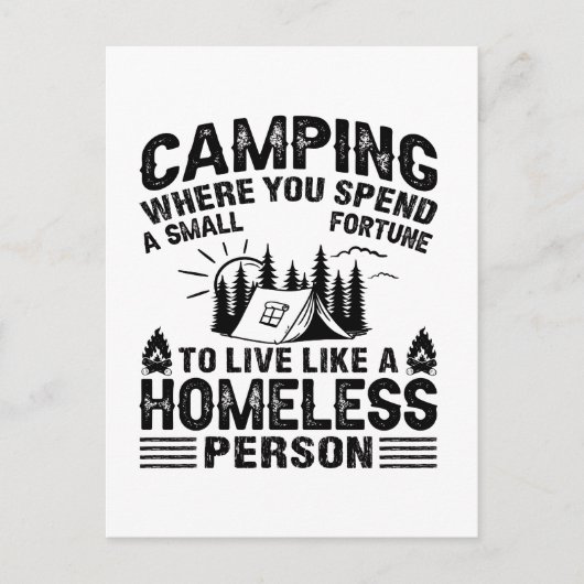 Grappige camping spreuken briefkaart (Voorkant)