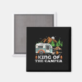 Grappige Camping T-shirt Koning Van De Camper Magneet (Voorkant / Achterkant)