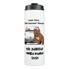Grappige Camping-thema thermische Drink Tumbler" Thermosbeker