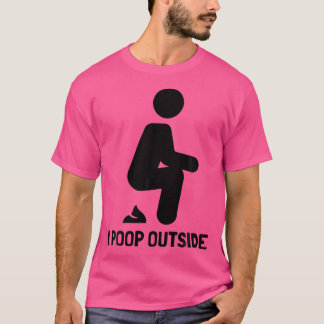 Grappige camping voor buitenmens ik poep buiten ba t-shirt