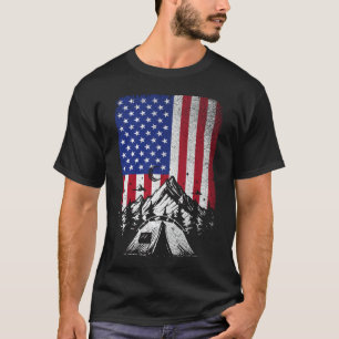 Grappige Camping Wandelen Lover Amerikaanse vlag T-shirt