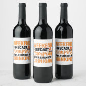 Grappige camping weersvoorspelling wijn etiket (Flessen)