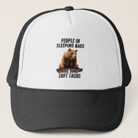 Grappige campingbeer - mensen slapend humor cap trucker pet (Voorkant)