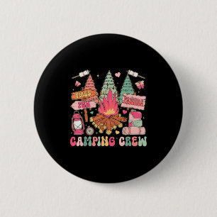 Grappige campingbemanning kampvuur bijpassende fam ronde button 5,7 cm