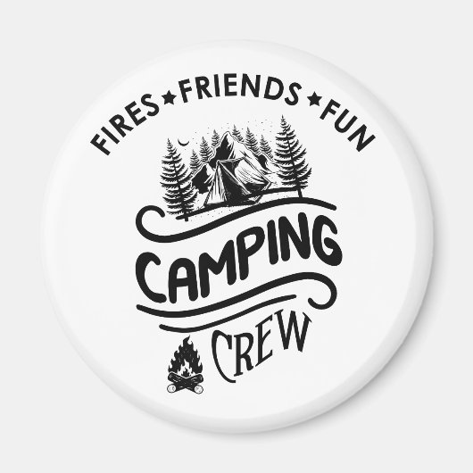 Grappige campingcrew slogan camper vrienden magneet (Voorkant)