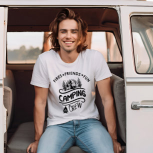 Grappige campingcrew slogan camper vrienden t-shirt
