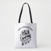 Grappige campingcrew slogan camper vrienden tote bag (Voorkant)