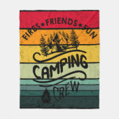 Grappige campingcrew slogan fun camper vrienden fleece deken (Voorkant)