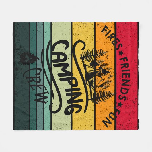 Grappige campingcrew slogan fun camper vrienden fleece deken (Voorkant (Horizontaal))