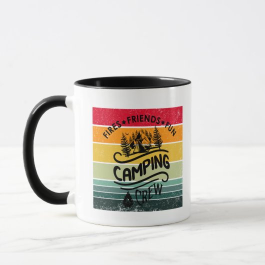 Grappige campingcrew slogan fun camper vrienden mok (Links)