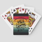 Grappige campingcrew slogan fun camper vrienden pokerkaarten (Achterkant)
